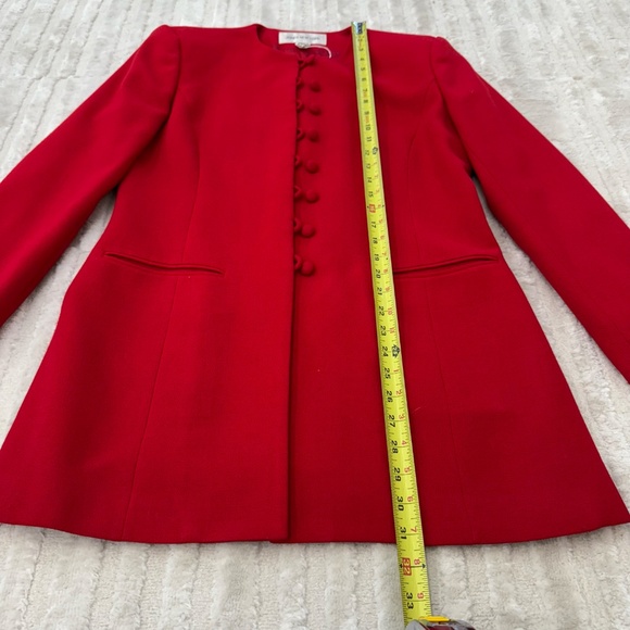 Vintage Jones New York Red Wool Blazer Size 4- Made in US - Picture 2 of 7